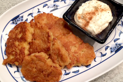 an image of potato latkes on a plate